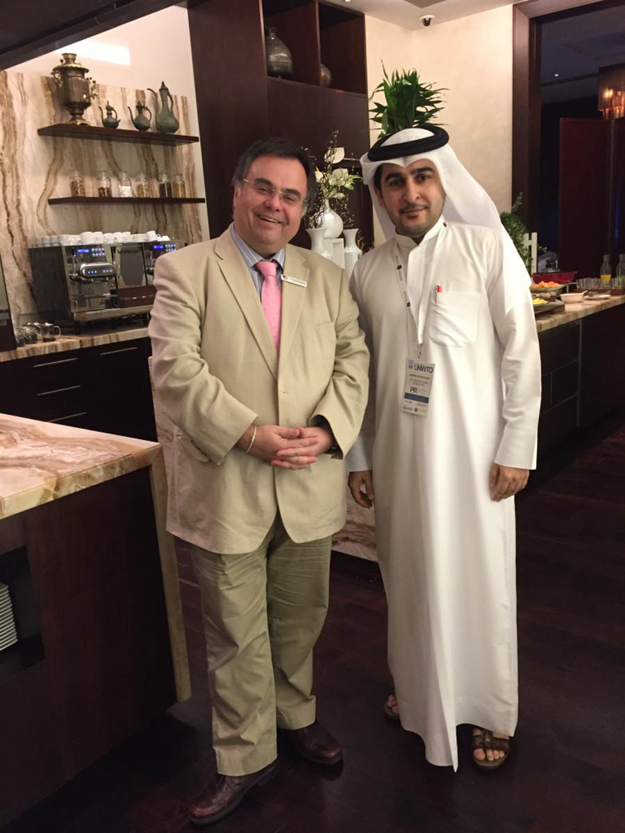 Buhalis with Abdulla Al Hammadi, Director of the National Tourism Programme for the Ministry of Economy of UAE